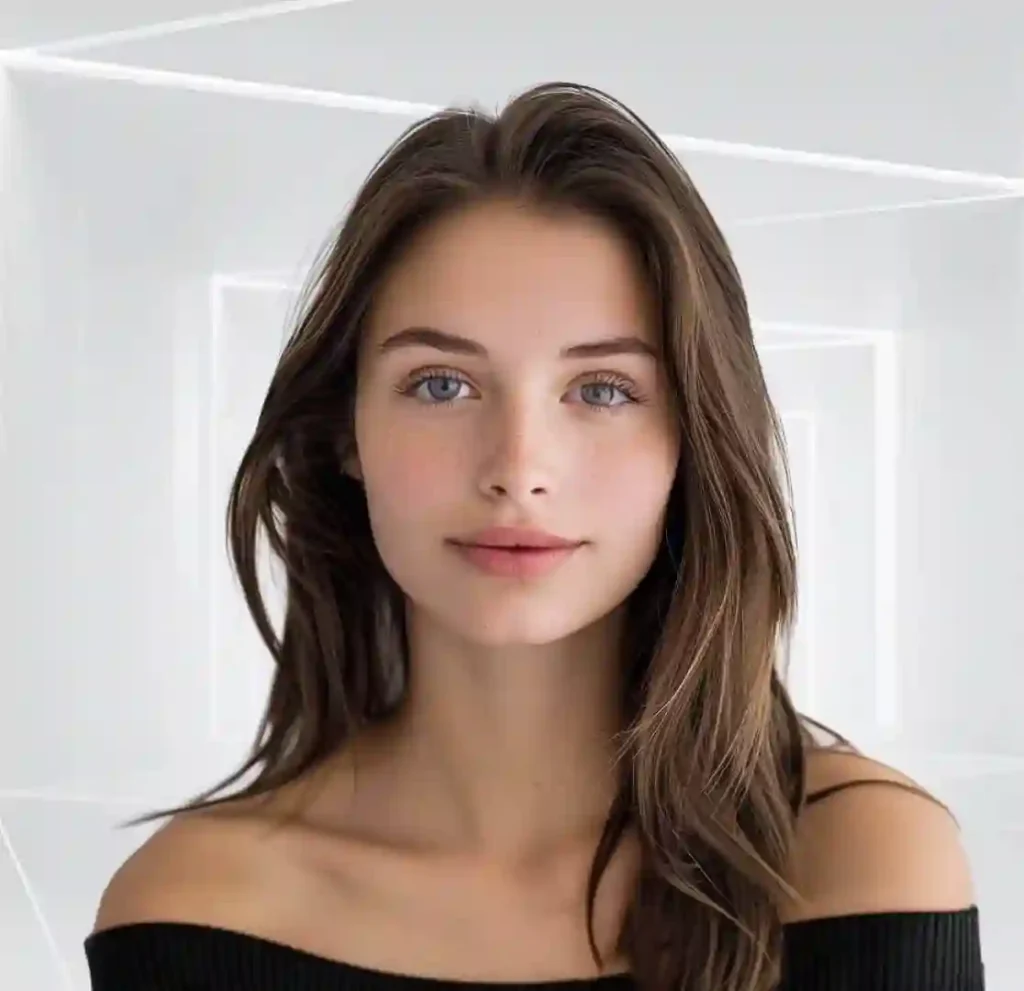 AI-generated portrait with realistic facial proportions skin texture and subtle asymmetry