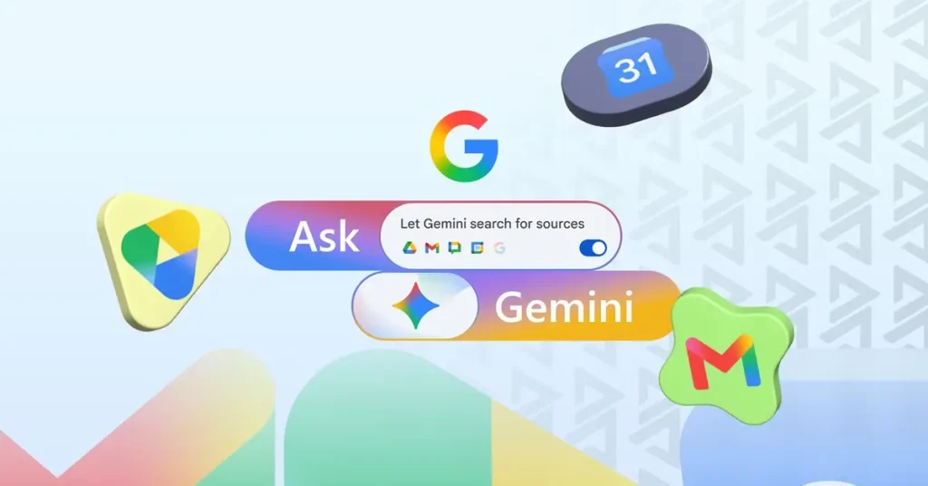 Google Gemini connected to Gmail Google Drive and Google Calendar