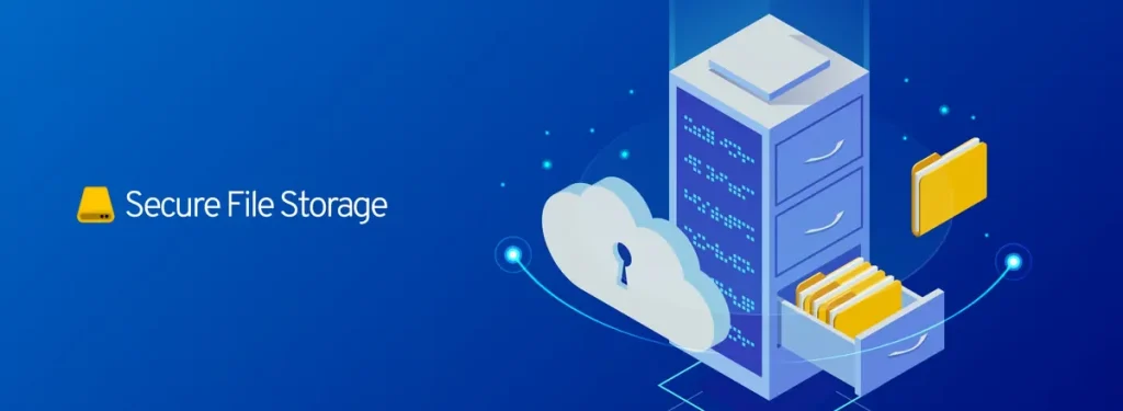 Encrypted file storage protecting personal documents and private data