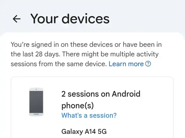 Multiple Google account sessions on the same device do not necessarily mean unauthorized access